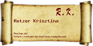 Retzer Krisztina névjegykártya